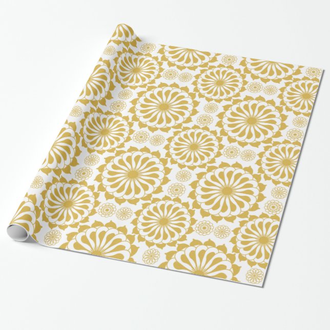 Goldenes Ziermuster Geschenkpapier (Ungerollt)
