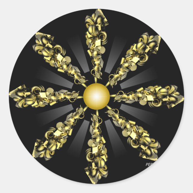 Goldenes Zusammenspiel Runder Aufkleber (Vorderseite)