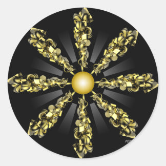 Goldenes Zusammenspiel Runder Aufkleber