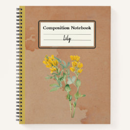 Goldenpea Blume Personalisierte Zusammensetzung Notizbuch