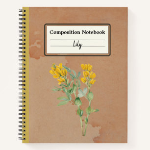 Goldenpea Blume Personalisierte Zusammensetzung Notizbuch