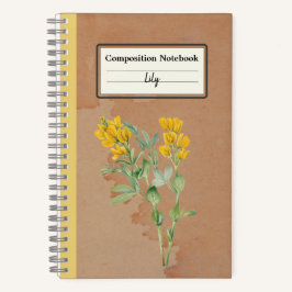 Goldenpea Blume Personalisierte Zusammensetzung Notizbuch