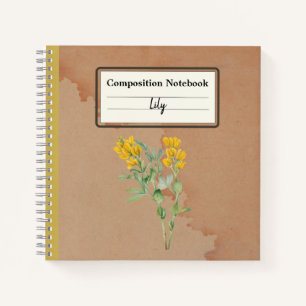 Goldenpea Blume Personalisierte Zusammensetzung Notizbuch