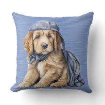 GOLDENRETRIEVER-PUPPEN MIT BLAUEM HAT