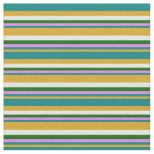 Goldenrod, Aquamarin, Violett, Dunkelgrün und Weiß Stoff