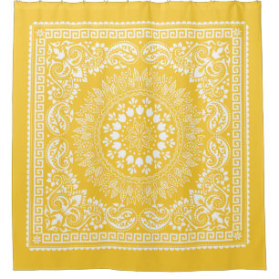 Goldenrod Bandana Muster-4 Duschvorhang
