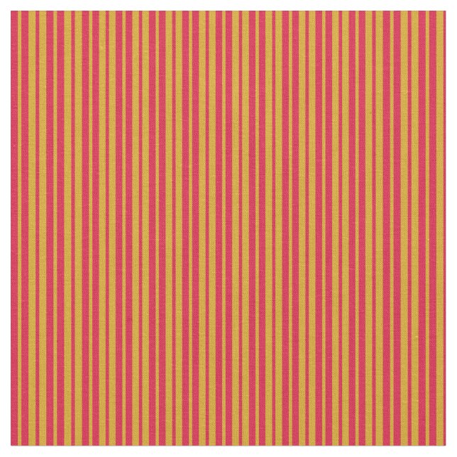 Goldenrod & Crimson Colored Lined Pattern Stoff (Nahaufnahme)