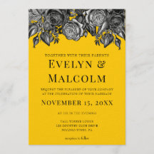 Goldenrod Hochzeit in Schwarz-Weiß-Rosen