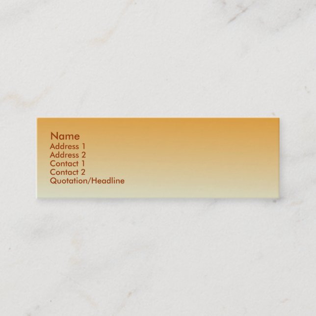 Goldenrod Metallic Business Card Mini Visitenkarte (Vorderseite)