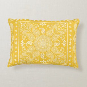 Goldenrod Paisley Design-1 Akzent Kissen