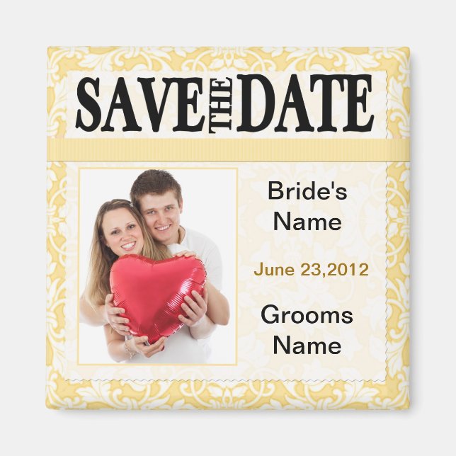 Goldenrod Save the Date Foto Magnet (Vorne)