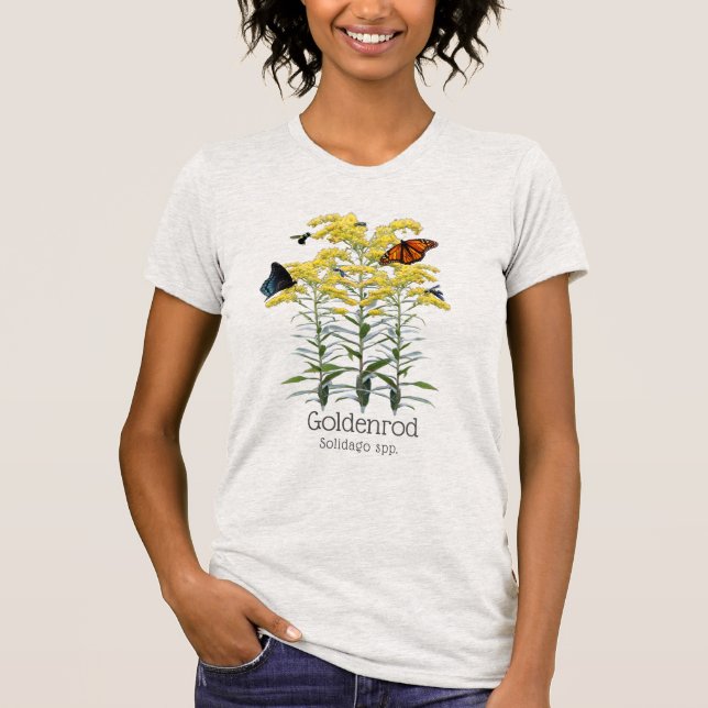 Goldenrod Solidago Wildblume und Pollinatoren T-Shirt (Vorderseite)