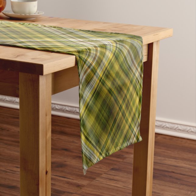 Goldenrod und Daisies Gelb und Grün Kariert Kurzer Tischläufer (Beispiel)