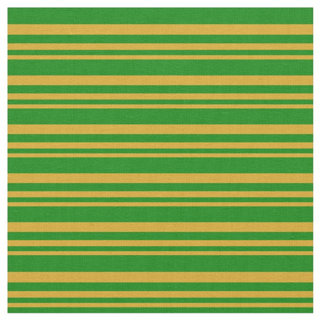 Goldenrod und grüne Linien Stoff (Nahaufnahme)