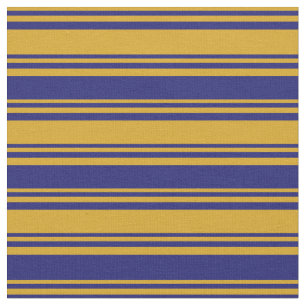 Goldenrod und Midnight Blue Streifen/Linse Muster Stoff