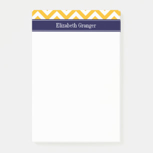 Goldenrod White LG Zickzack Navy Blue Name Monogra Post-it Klebezettel