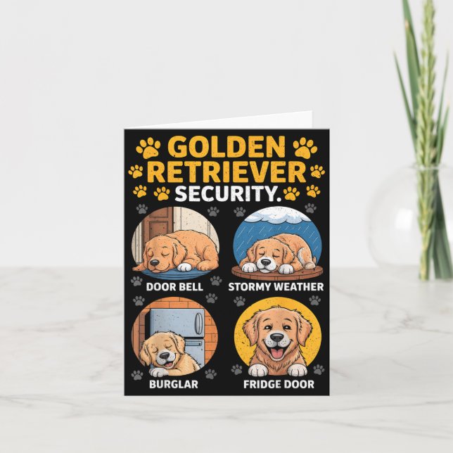 Goldens Tee Golden Retriever Security Funny  Karte (Vorderseite)