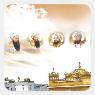 GOLDENTEMPEL MIT DEM SIKH GURUS QUADRATISCHER AUFKLEBER