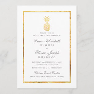 GoldenTropical Pineaple Gold Hochzeit Einladungen