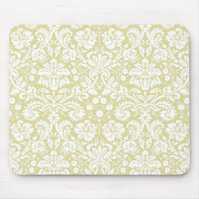 Goldextravaganter Blumendamast Mousepad (Vorne)