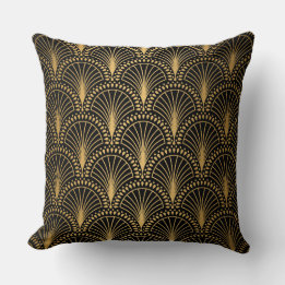 Goldfächer-Muster, Art Deco-Muster, zeitloses Deko Kissen