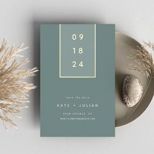 Goldfallen Moderne Minimal Foil Save the Date Ca Folieneinladung