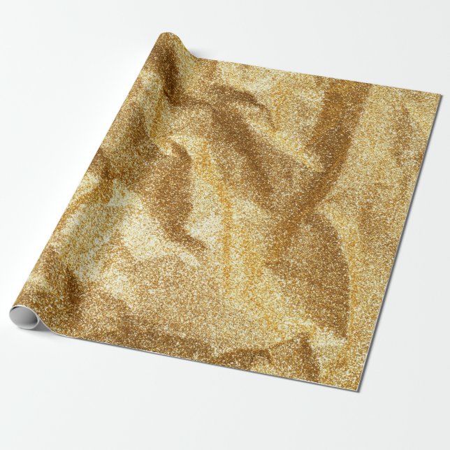 Goldfaltenpapier mit abstraktem Hintergrund.go Geschenkpapier (Ungerollt)