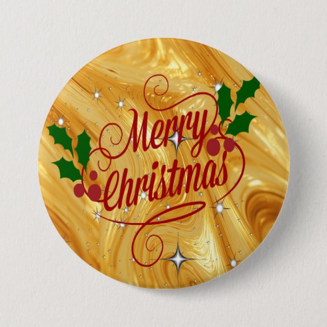 Goldfarbe, Frohe Weihnachten, Button (Vorderseite)