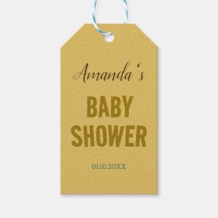 Goldfarbe Moderne Minimalistische Babydusche Geschenkanhänger