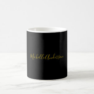 Goldfarbe Schwarz Modern Minimalistisch Handgeschr Kaffeetasse
