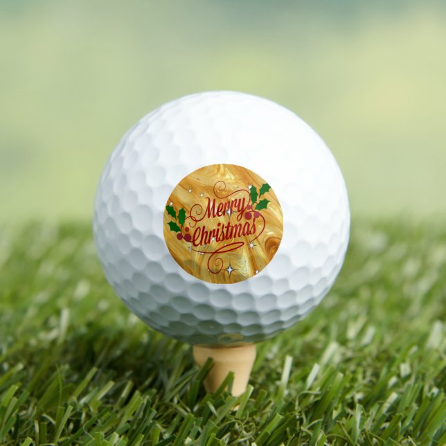 Goldfarben, Frohe Weihnachten, Golfball (Insitu T-Shirt)
