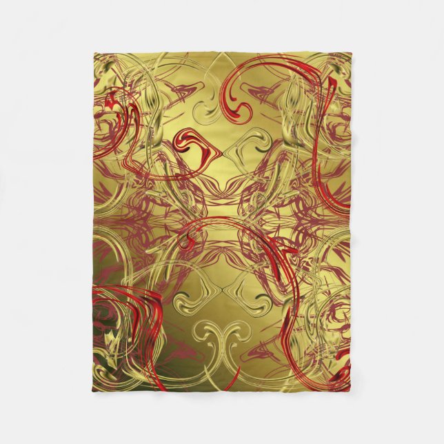 goldfarben, rot und schwarz glänzend gefärbt fleecedecke (Vorderseite)