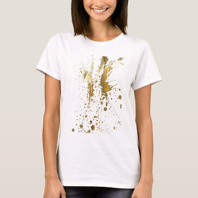 Goldfarben-Spritzer-T - Shirt (Vorderseite)
