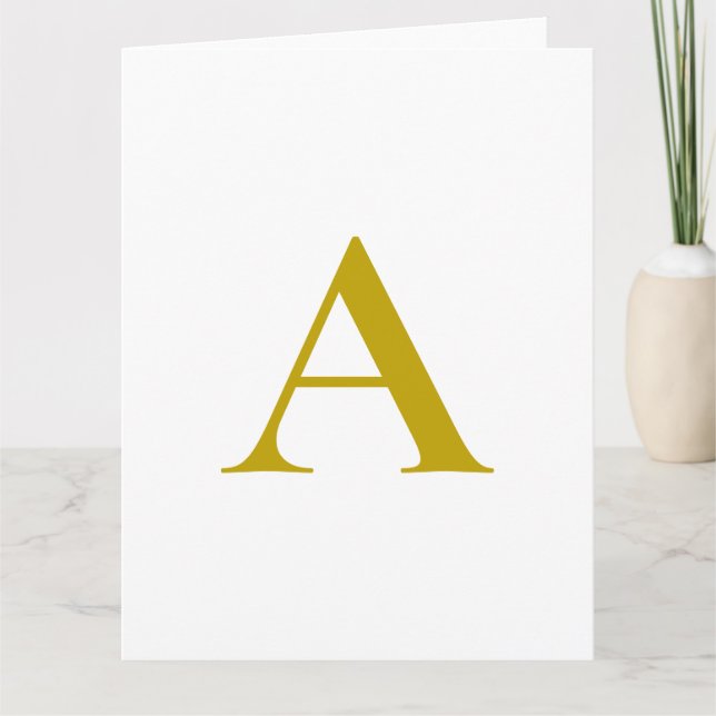 Goldfarbene benutzerdefinierte Monogramm-Anfangsbu Dankeskarte (Vorderseite)
