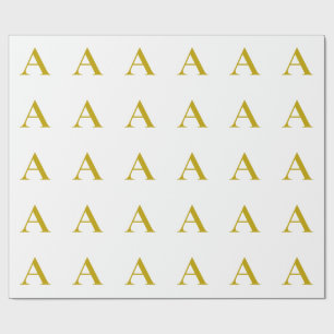 Goldfarbene benutzerdefinierte Monogramm Anfangsbu Geschenkpapier