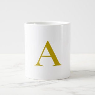 Goldfarbene benutzerdefinierte Monogramm-Anfangsbu Jumbo-Tasse