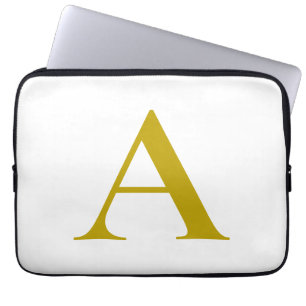 Goldfarbene benutzerdefinierte Monogramm Anfangsbu Laptopschutzhülle
