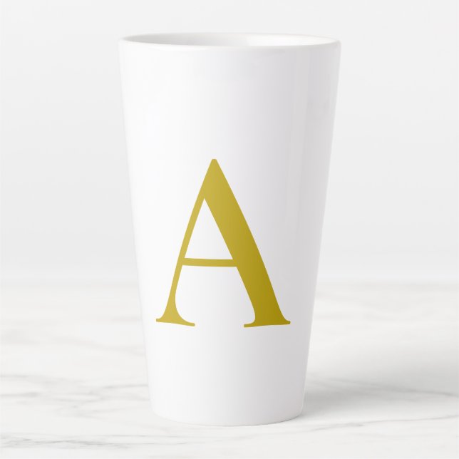 Goldfarbene benutzerdefinierte Monogramm-Anfangsbu Milchtasse (Vorderseite)