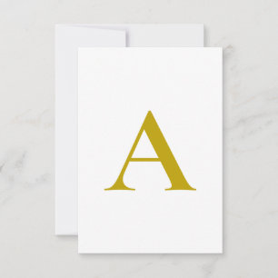 Goldfarbene benutzerdefinierte Monogramm Anfangsbu RSVP Karte