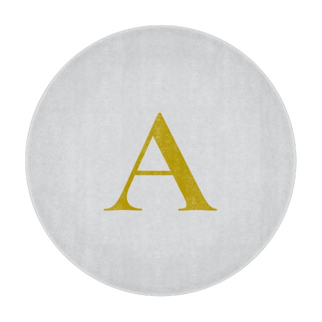 Goldfarbene benutzerdefinierte Monogramm Anfangsbu Schneidebrett (Vorderseite)
