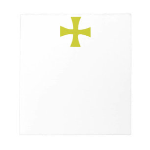 Goldfarbene byzantinische Kreuz Notizblock