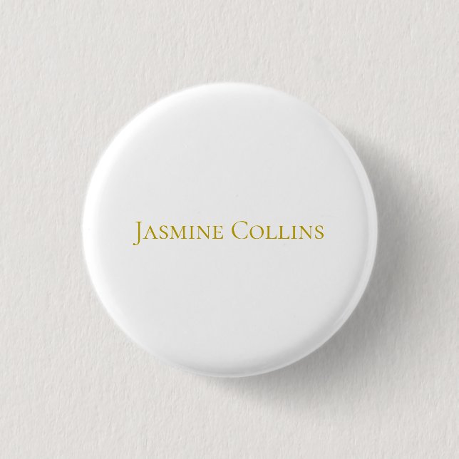 Goldfarbene einfache minimalistische professionell button (Vorderseite)