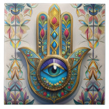 Goldfarbene Filigree Blaugrün, drittes Auge Hamsa