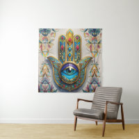 Goldfarbene Filigree Blaugrün, drittes Auge Hamsa