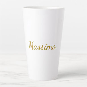 Goldfarbene Kalligrafie Elegant Schlicht Einfacher Milchtasse