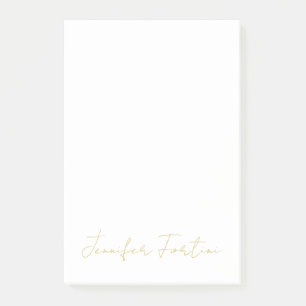 Goldfarbene Kalligrafie Elegant Schlicht Einfacher Post-it Klebezettel