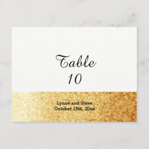 Goldfarbene Kunst-Glitter-Tisch-Sitzkarte Postkarte