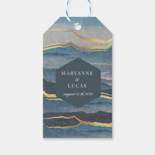 goldfarbene Landschaft Hochzeitsgeschenk Geschenkanhänger