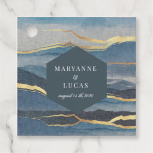 goldfarbene Landschaftsmarken in der Gastgeschenk  Geschenkanhänger