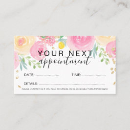 Goldfarbene, lockere, blumenfarbene Haarbildung Terminkarte